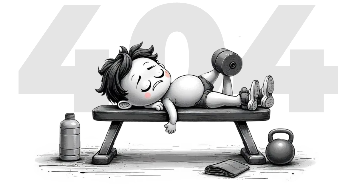 Page not found. Fitness 404 animation