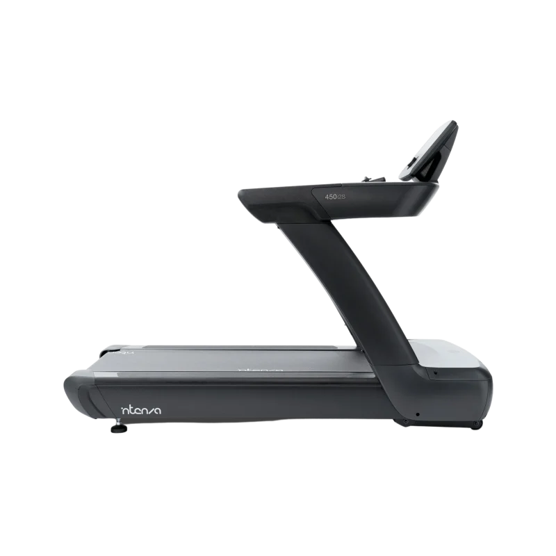 Intenza 450Ti2S Treadmill 230V side view, highlighting its robust commercial-grade construction, ideal for fitness centers and home gyms in Sharjah, UAE.