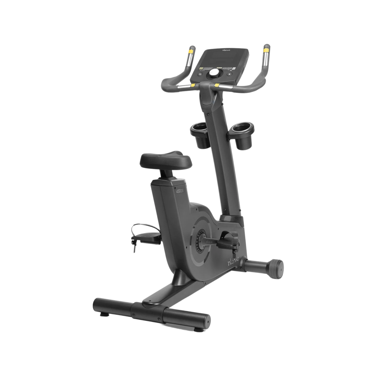 Close-up of the Intenza 450UBi2S Winteractive console, showing workout options in English, ideal for users in Abu Dhabi and across the UAE looking for exercise bikes.