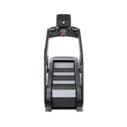 Close-up of the Intenza Escalate 450CI2S console, showing workout programs in Arabic, catering to users in Abu Dhabi and across the UAE looking for gym equipment.