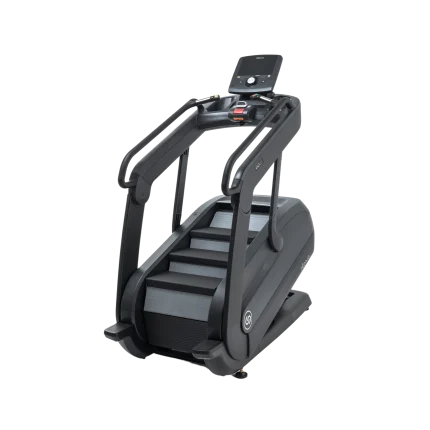 Intenza Escalate 450CI2S Stair Climber Hard Black in a modern Dubai apartment, highlighting its space-saving design, ideal for home fitness in the UAE.