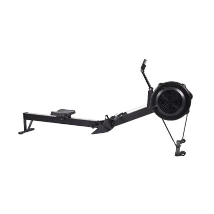 Yanre YR400 Air Rower in a modern Dubai apartment, showcasing its foldable design and compact footprint, ideal for home fitness in the UAE. Buy rowing machine online.