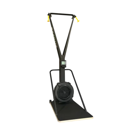 YSK100 Ski Machine in a modern Dubai home gym, showcasing its sleek design and space-saving footprint, ideal for fitness enthusiasts in the UAE. Buy ski machine online.