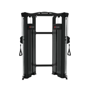 Yanre 61A32B Functional Trainer in a modern Dubai home gym, showcasing its versatility and space-saving design, ideal for fitness enthusiasts in the UAE.