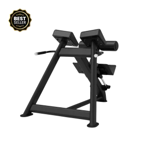 A focused shot of an individual in a Dubai-based home gym performing a hyperextension exercise on the Yanre Roman Chair, highlighting its effectiveness for strengthening the lower back muscles in a UAE fitness setting. This emphasizes lower back strength in Dubai.