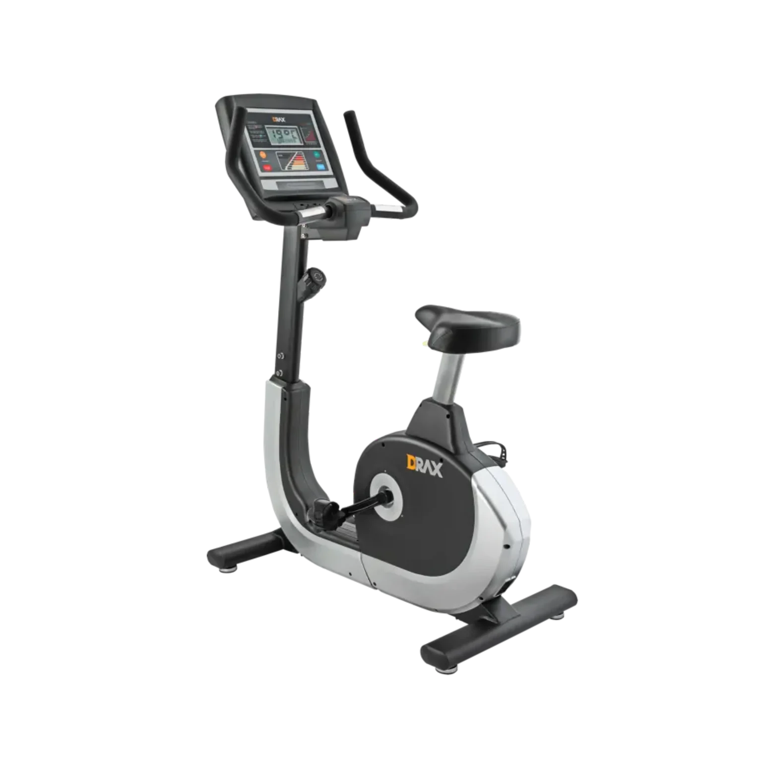 Drax TBU9000 Upright Bike in a modern Dubai home gym setting, highlighting its sleek design and compact footprint, ideal for fitness enthusiasts in the UAE.