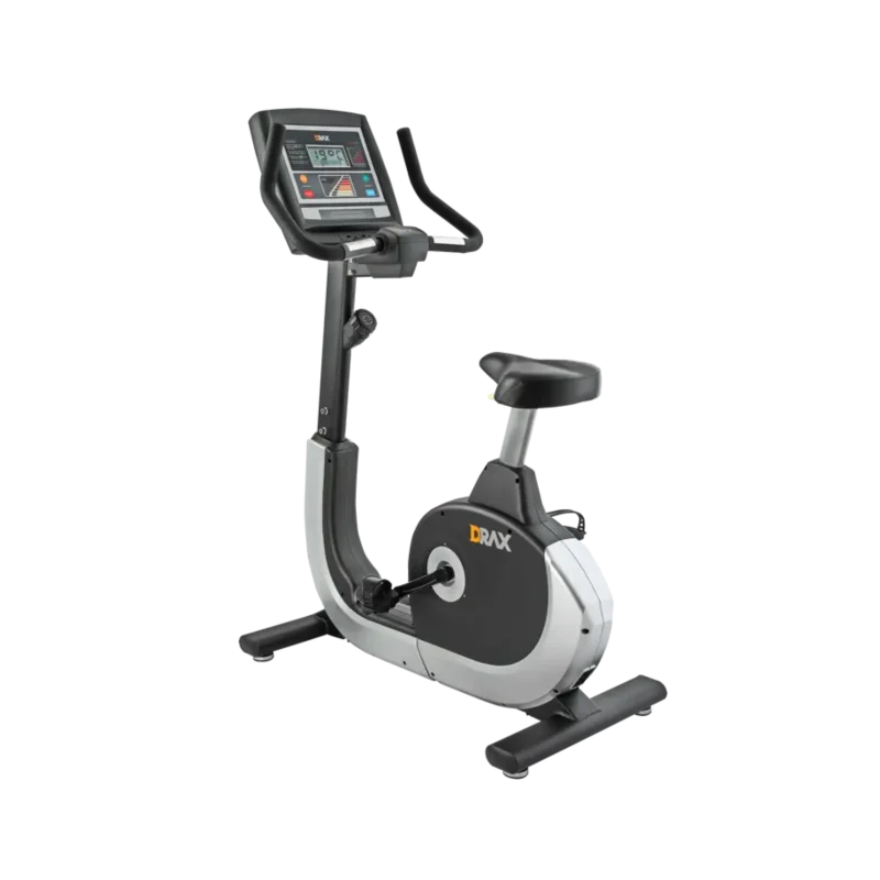 Drax TBU9000 Upright Bike in a modern Dubai home gym setting, highlighting its sleek design and compact footprint, ideal for fitness enthusiasts in the UAE.