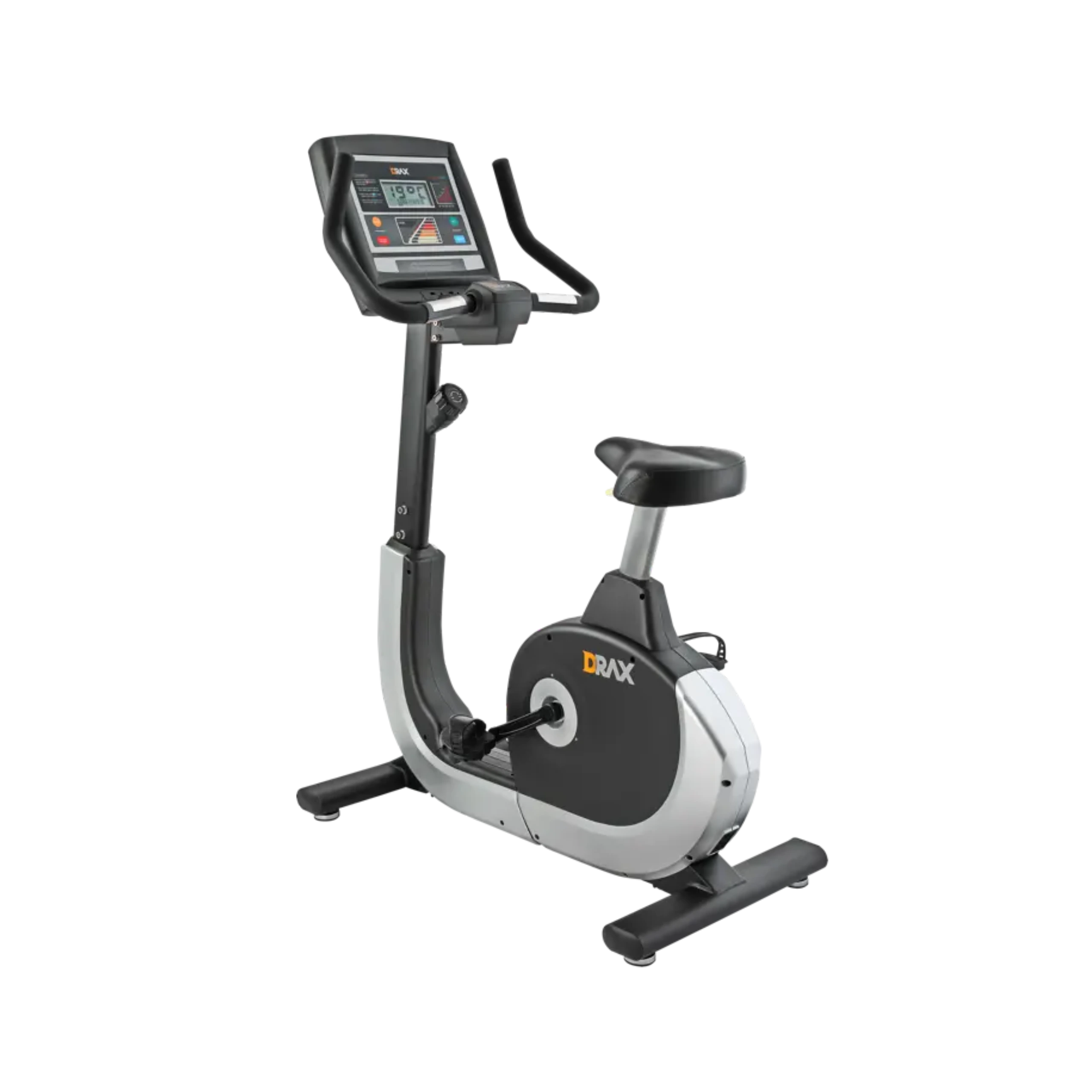 drax-upright-bike-tbu9000 Drax TBU9000 Upright Bike in a modern Dubai home gym setting, highlighting its sleek design and compact footprint, ideal for fitness enthusiasts in the UAE.