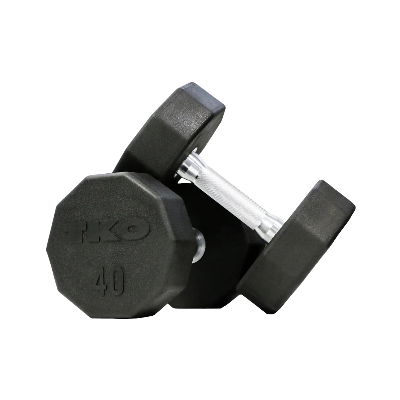 TKO 10-Sided Rubber Dumbbell Set in a modern Dubai home gym, showcasing the complete set and space-saving design, ideal for fitness enthusiasts in the UAE. Buy dumbbell set online.