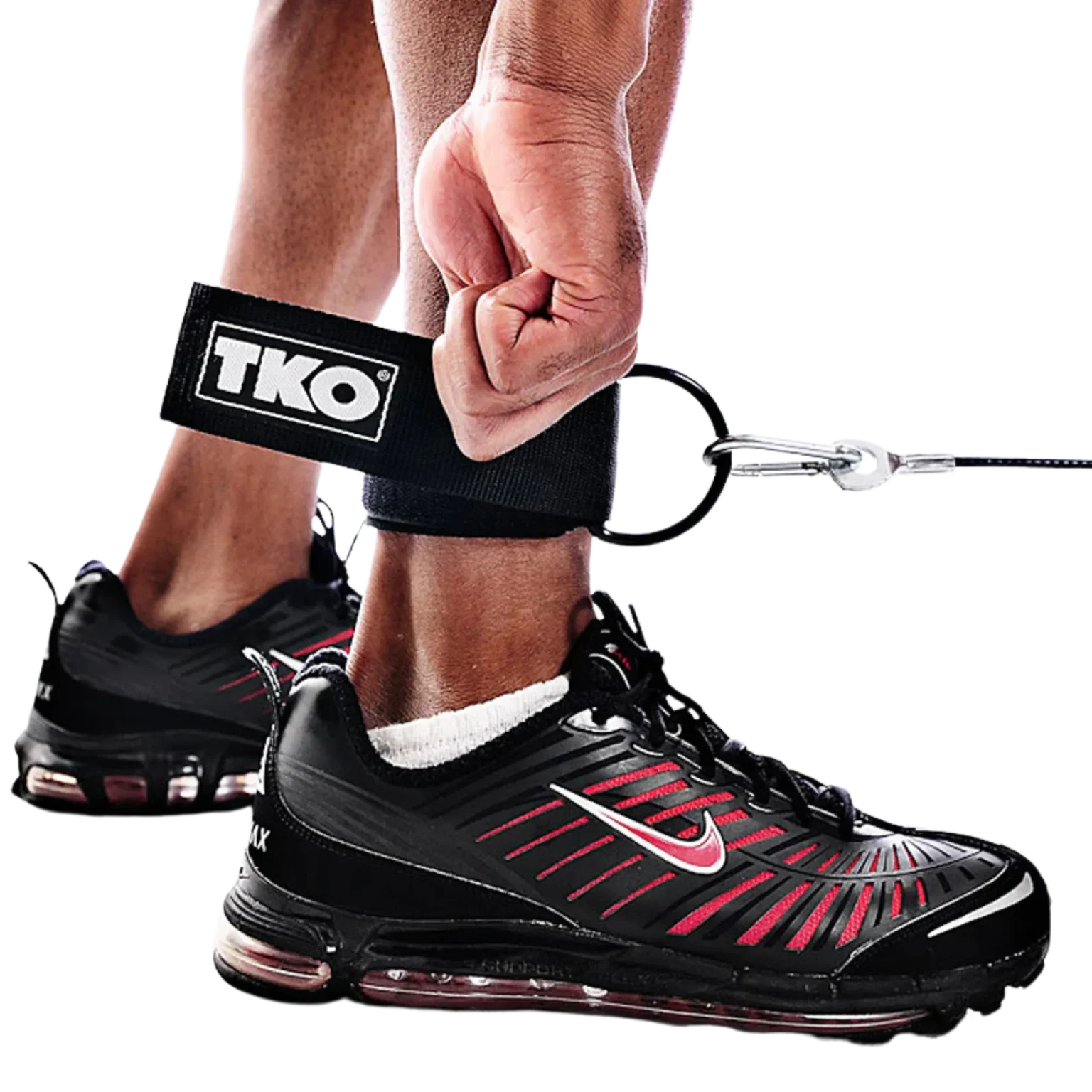 Close-up of the TKO Neoprene Ankle Strap's neoprene padding and adjustable hook & loop closure, highlighting its comfort and secure fit for users in Abu Dhabi, UAE.