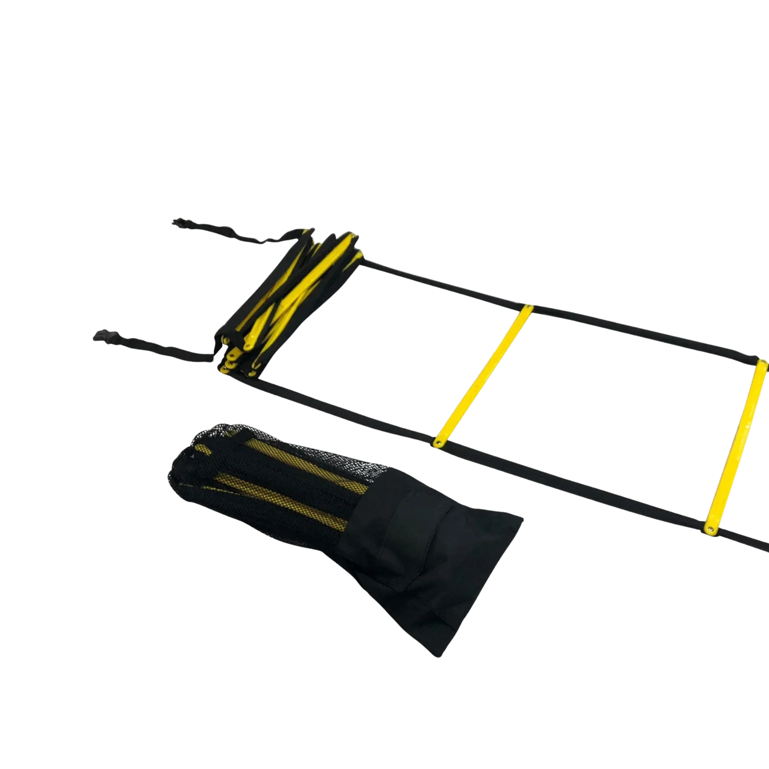 An individual in an outdoor training setting in the UAE utilizing the Torque Agility Ladder for lateral agility drills, demonstrating its versatility for various footwork exercises and its suitability for the local climate and outdoor fitness activities popular in the Emirates. This highlights its outdoor usability in the UAE.