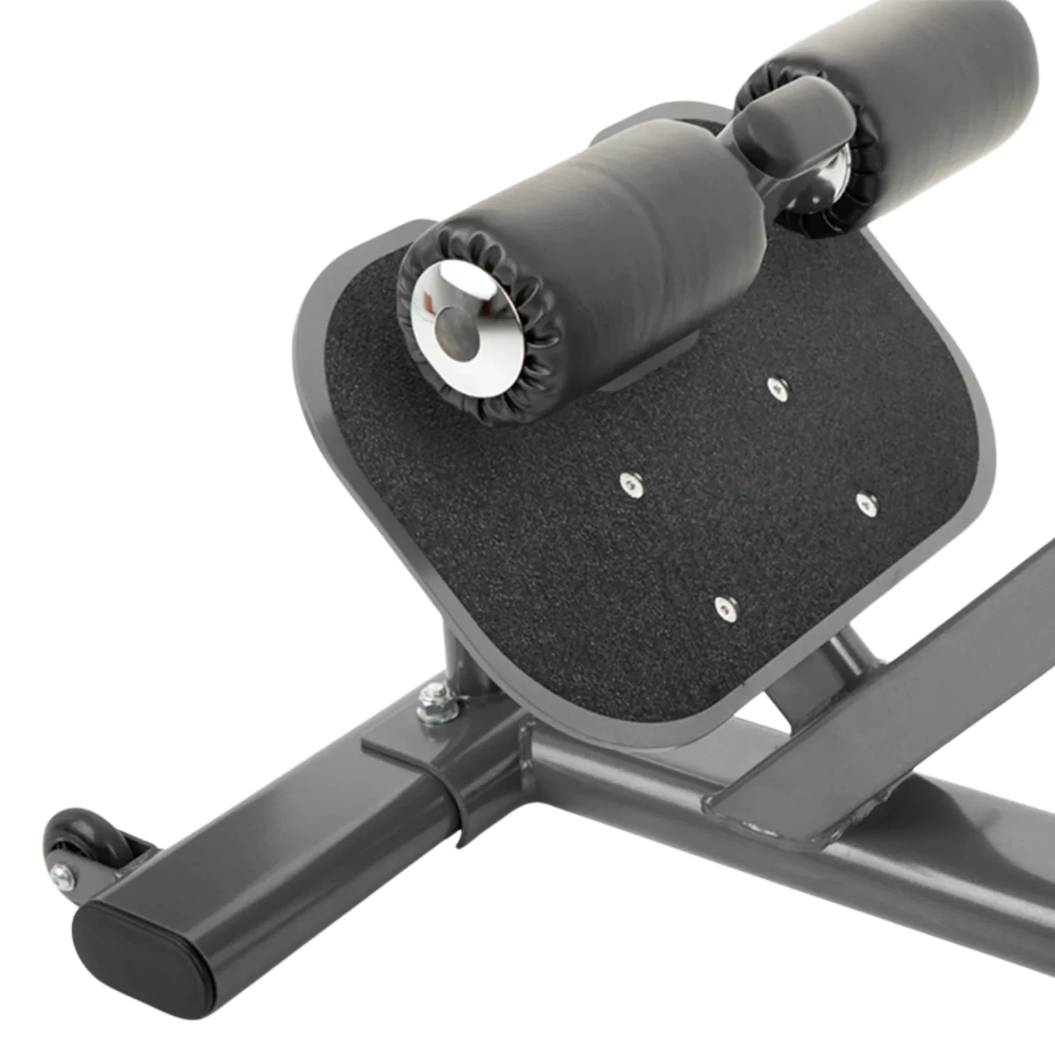 The TKO Hyperextension Bench situated within a functional training or strength and conditioning area of a commercial gym or studio in the UAE. Its relatively compact size (51" L) allows it to fit well alongside other core training tools or power racks. This context highlights its role as a specialized yet space-efficient piece of gym equipment for dedicated lower back and glute training, valuable for facilities optimizing floor space in Dubai, Abu Dhabi, or Sharjah (AED fitness solution).
