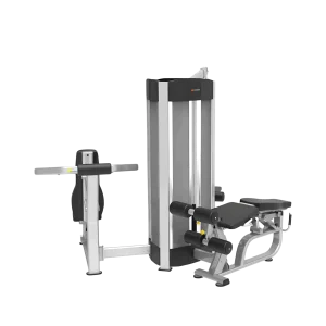 Demonstrating the Yanre 5336's capability, a person performs a standing cable crossover exercise using both adjustable columns, embodying functional strength training popular in the UAE. Their arms are extended, bringing the handles together to contract the chest muscles, utilizing the machine's dual weight stacks. This showcases the functional trainer's effectiveness for compound movements and building a balanced physique, a common goal for users of home gym equipment in Dubai or commercial facilities across Abu Dhabi and Sharjah (AED).
