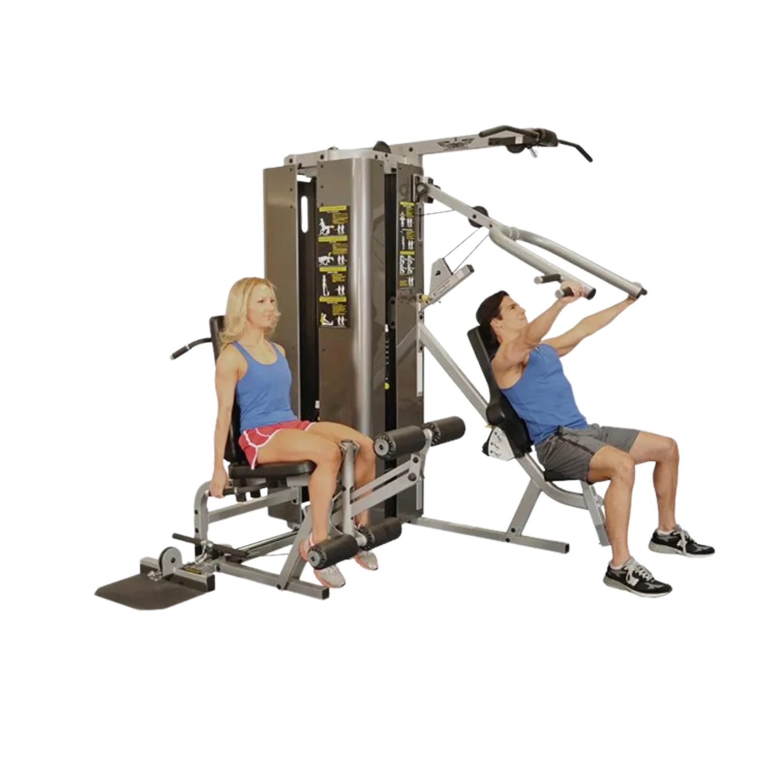 An individual performing a lat pulldown exercise on the Inflight Vanguard Multi Gym, showcasing its capability for back development, a key aspect of balanced physique training popular in the UAE. The user grips the wide bar, pulling it down smoothly while secured by the adjustable leg pads. This demonstrates one of the core functions of this versatile multi-station machine, appealing to users in Dubai, Abu Dhabi, and Sharjah seeking an all-in-one solution for hitting major muscle groups, available for purchase and delivery across the Emirates in AED.