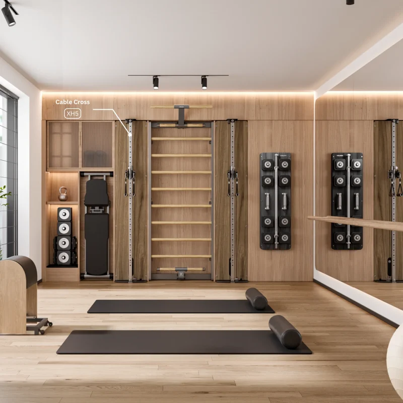 Strength machine UAE matte walnut cable cross for Dubai gyms.best gym equipment in UAE