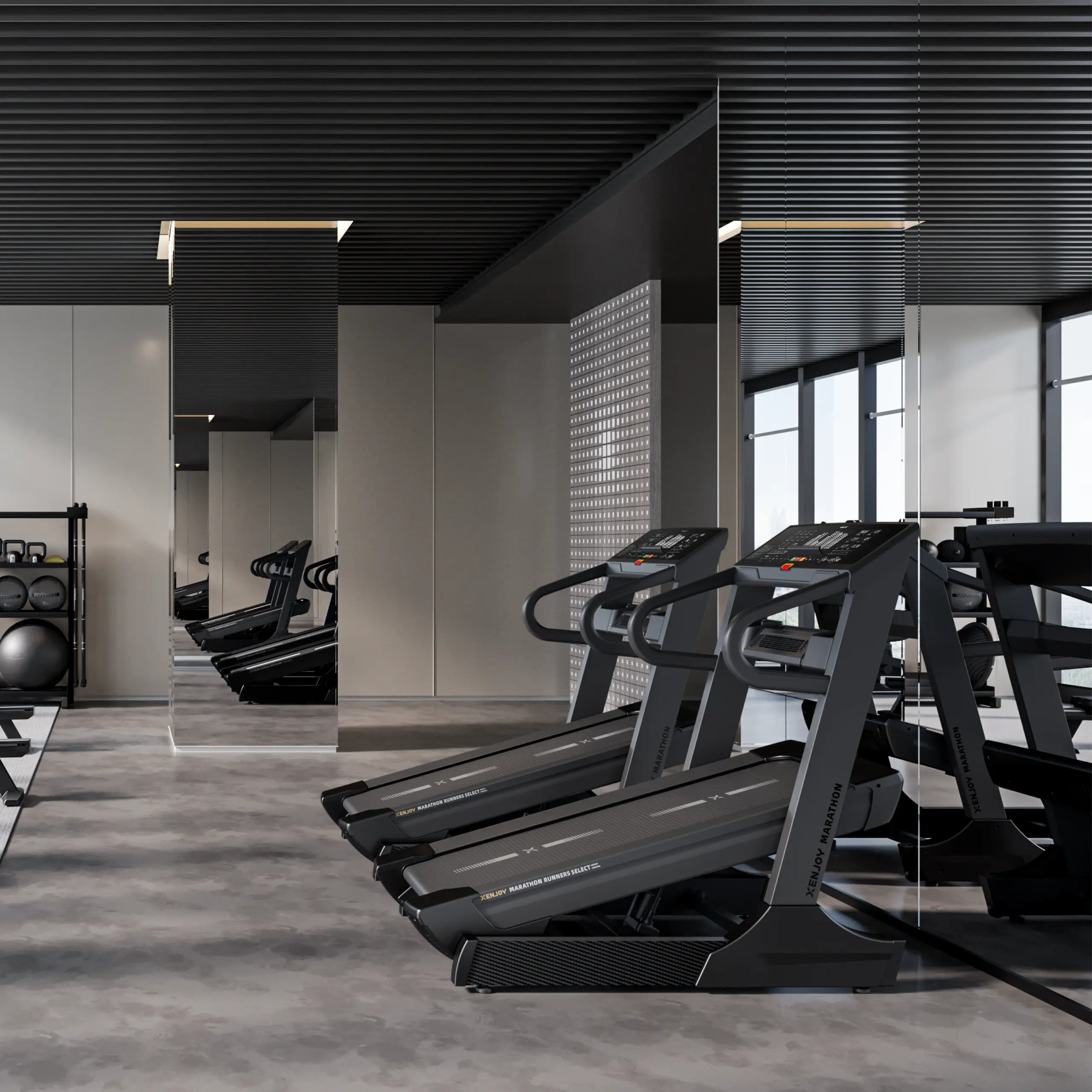 Smart treadmill UAE XT55 Marathon voice‑enabled incline decline programs