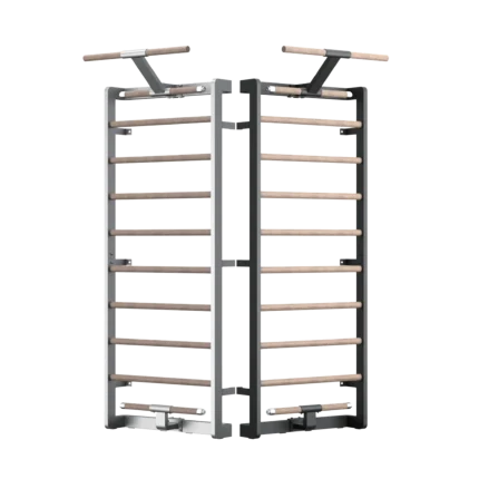 XW5 Wall Bars UAE wall-mounted raw wood dark grey parallel bar home gym station