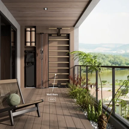 Dubai fitness wall bars raw wood ladder support up to 150 kg