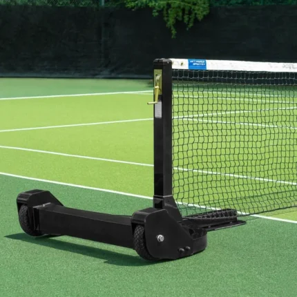 TP-2400 Movable Tennis Post with Net, movable tennis post system, aluminum alloy tennis post with net, professional tennis net system, dark green tennis court post