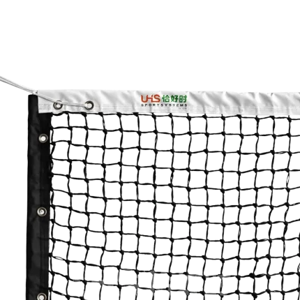 TN-1004 Tennis Net for Competitions, professional tennis competition net, polyethylene tennis net with PVC edge, tournament grade tennis net, black tennis net for international tournaments